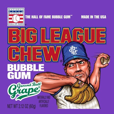BIG LEAGUE CHEW Grape Bubble Gum 2.12 oz 66001
